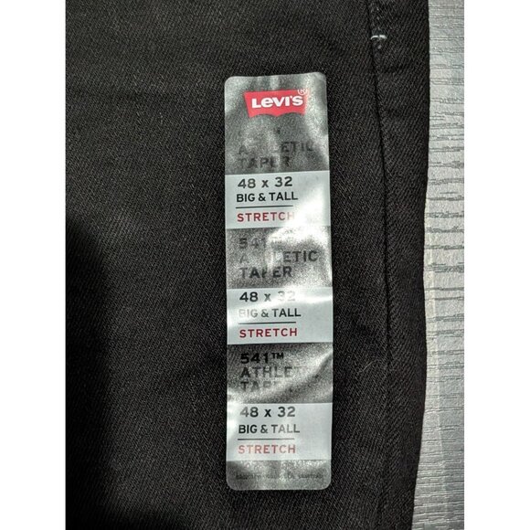 Levis 541 Athletic Taper Stretch Jeans Mens 48 X 32 Big & Tall Black Denim NWD - Picture 2 of 5